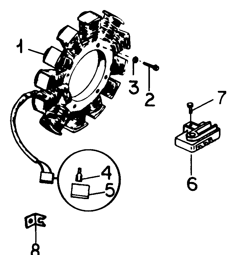Stator-Alternator Diagram and Parts List for 1914 145986100-145986399-146986100-146986399 Cub Cadet Lawn Tractor